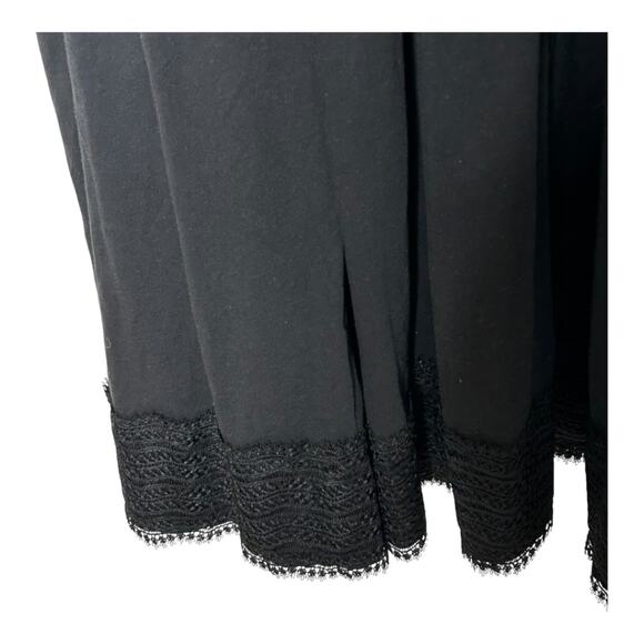 AllSaints Black Tier Lace Trim Tie Neck Sleeveless Maxi Dress Size 4 - Picture 7 of 11